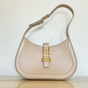 New Versace Small Greca Leather Hobo Bag Chiffon